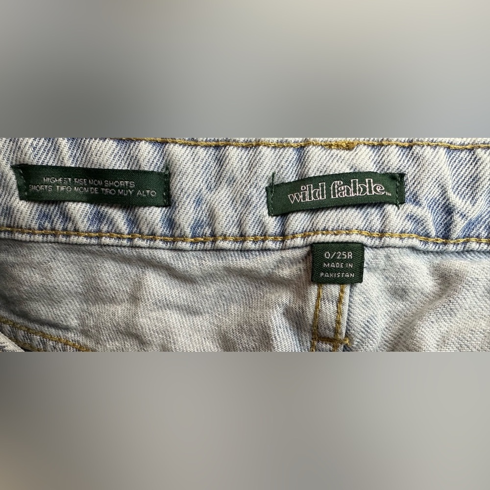 Wild Fable Blue Jean Shorts High-Waisted Relaxed Fit size 0/25 - Picture 5 of 6
